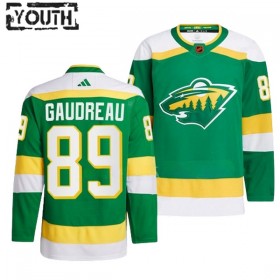 Minnesota Wild Frederick Gaudreau 89 Adidas 2022-23 Reverse Retro 2.0 Grün Trikot Authentic - Kinder
